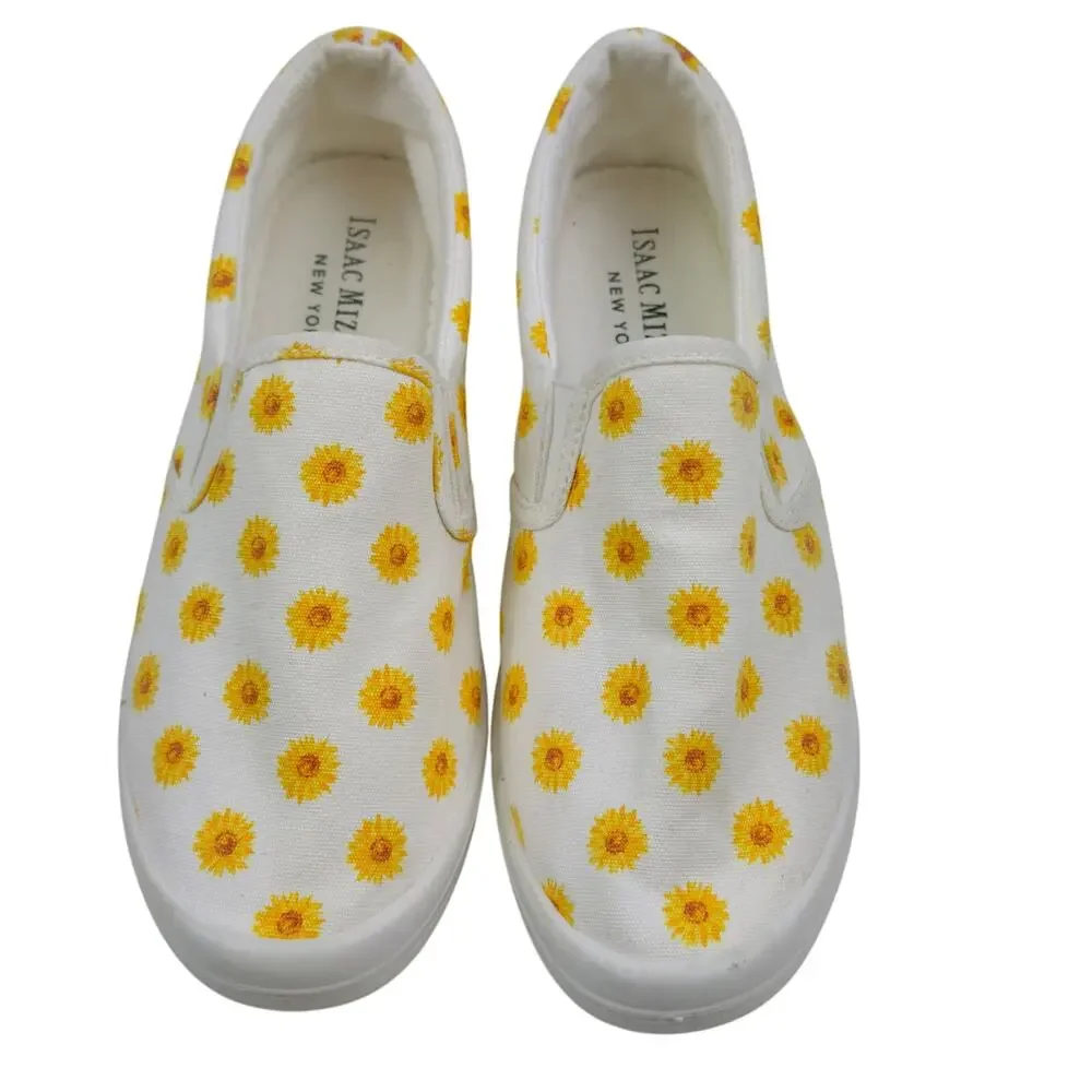 Isaac Mizrahi Lightweight Canvas Slip On Sunflower Print Sneakers Women's Size 7